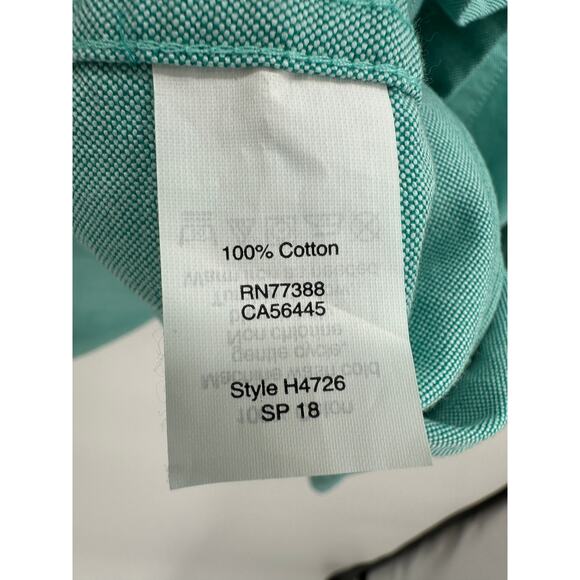 J. Crew Mens Flex Blue Green Button Down Dress Shirt Size L 16-16.5 Preppy - Picture 7 of 7